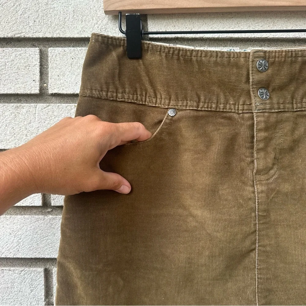 Athleta Ridge Corduroy Skirt Brown Olive Mini 6 Petite Pockets Utility Retro Y2K